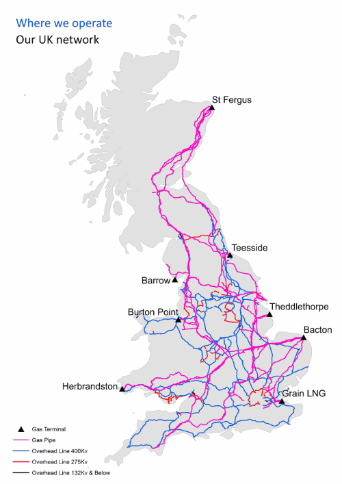 Map of National Grid network.
